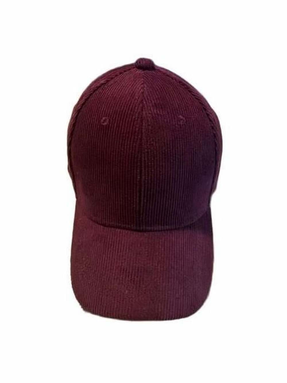 Burgundy Corduroy Adjustable Baseball Cap Hat